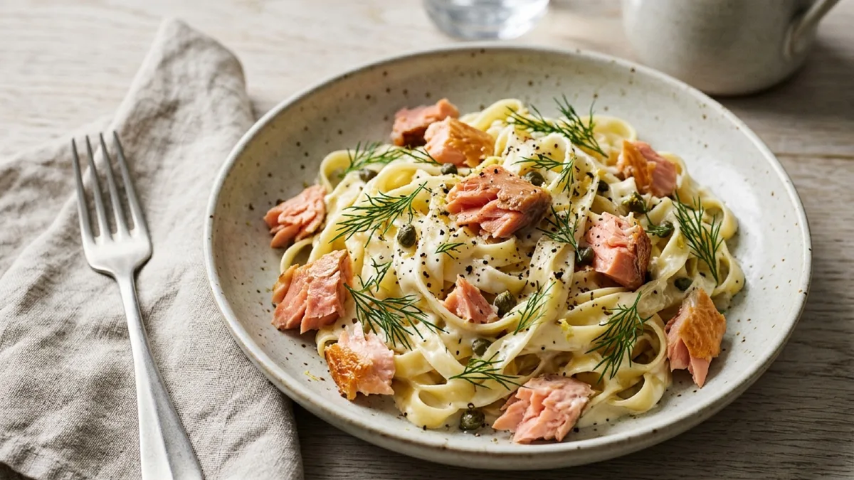Creamy Pasta with Hot-Smoked Salmon
