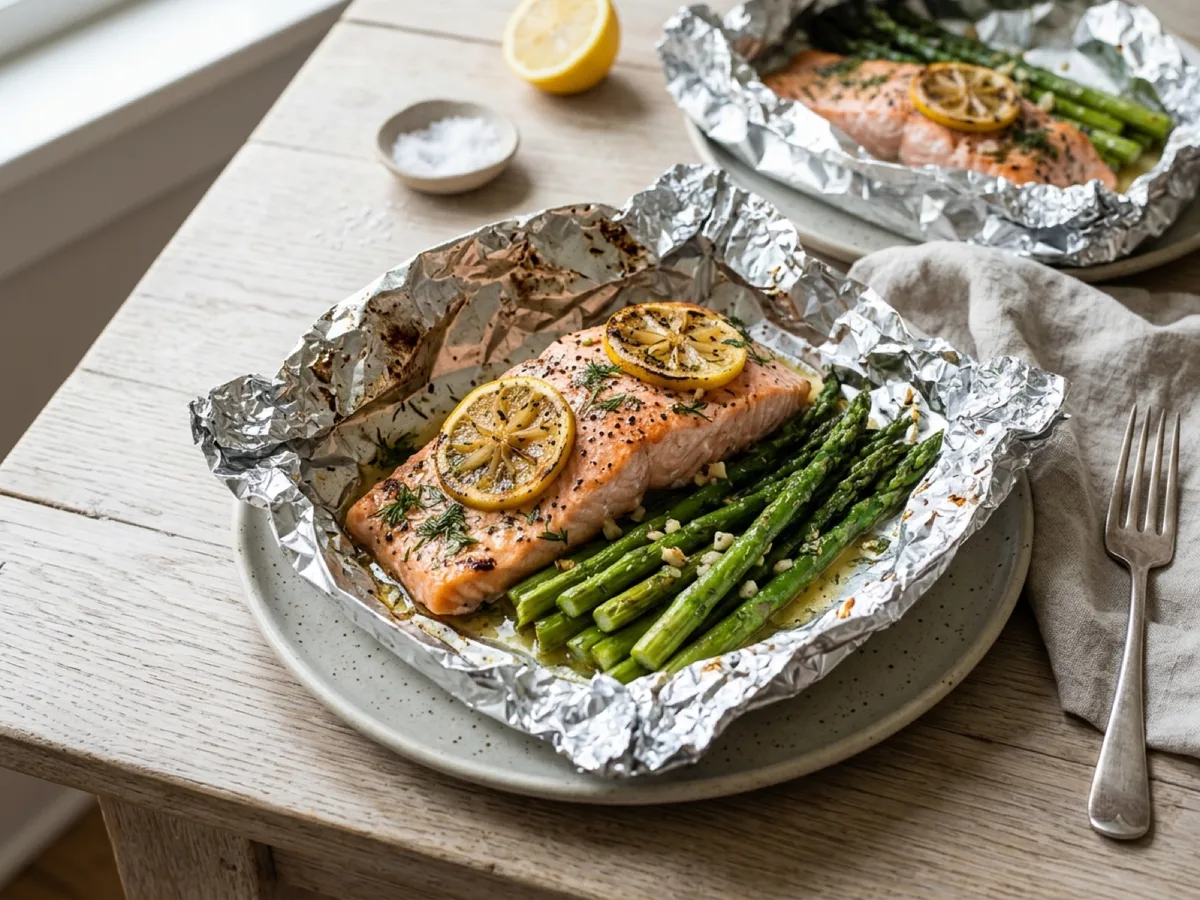 Grilled Salmon and Asparagus Foil Packets — recipe photo