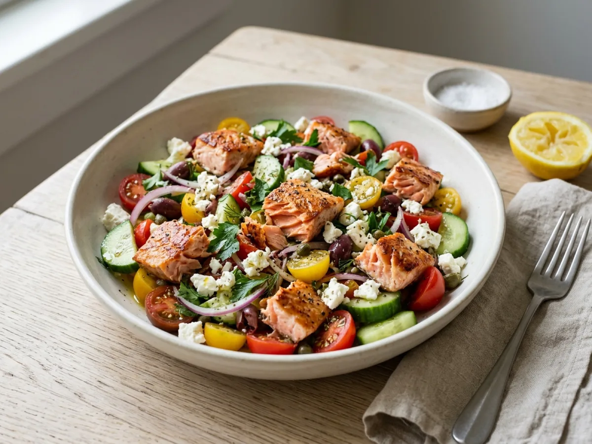 Mediterranean Salmon Salad — recipe photo