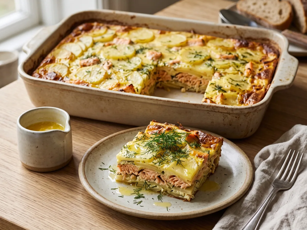 Svensk laxpudding — recipe photo